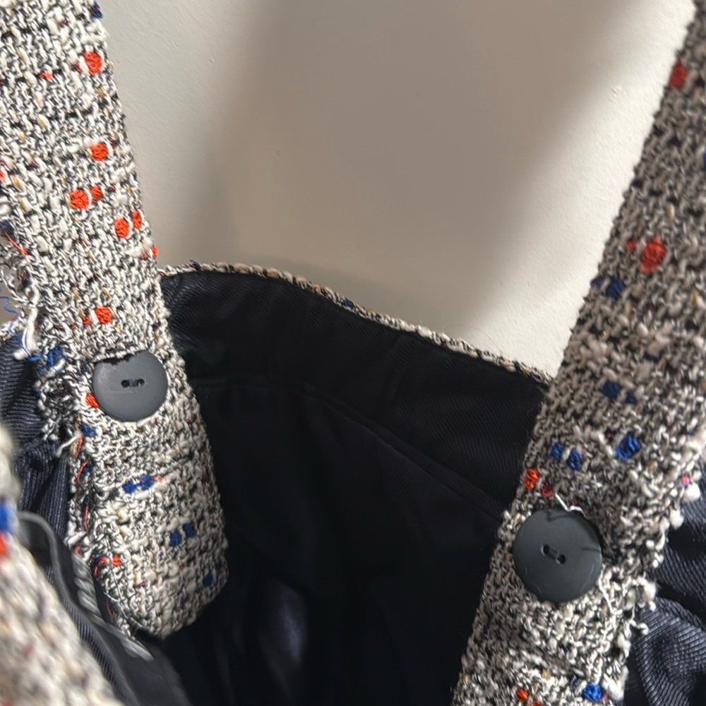 NWT Zara Tweed Mini Skirt with Suspenders - Picture 10 of 12